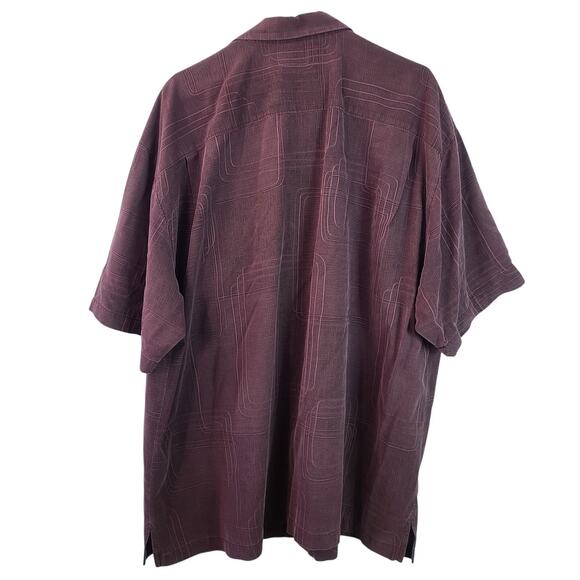 Tommy Bahama Beach Hawaiian Abstract Silk Short Sleeve Textured Shirt XXL - Picture 3 of 5